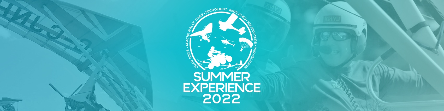 Natterbox Summer Experience 2022 event artwork combining aircraft and a helmeted participant