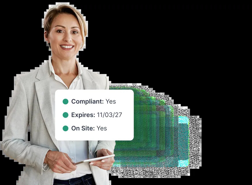A property manager reviewing a compliant vendor record in NetVendor