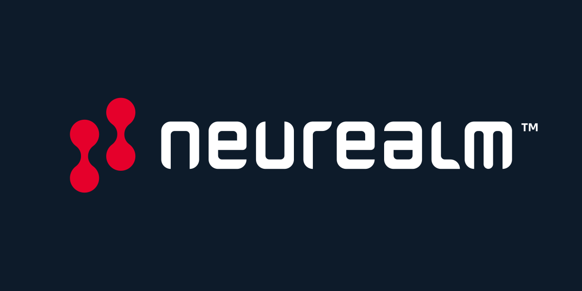 Neurealm company logo on a navy field