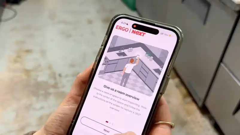 ERGO NEXT’s self-guided property inspection interface on a smartphone