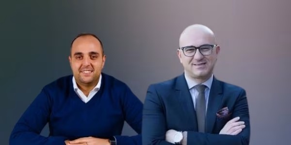 Roberto Macina on the left and Davide D’Arcangelo on the right in portraits published with the WDA acquisition announcement