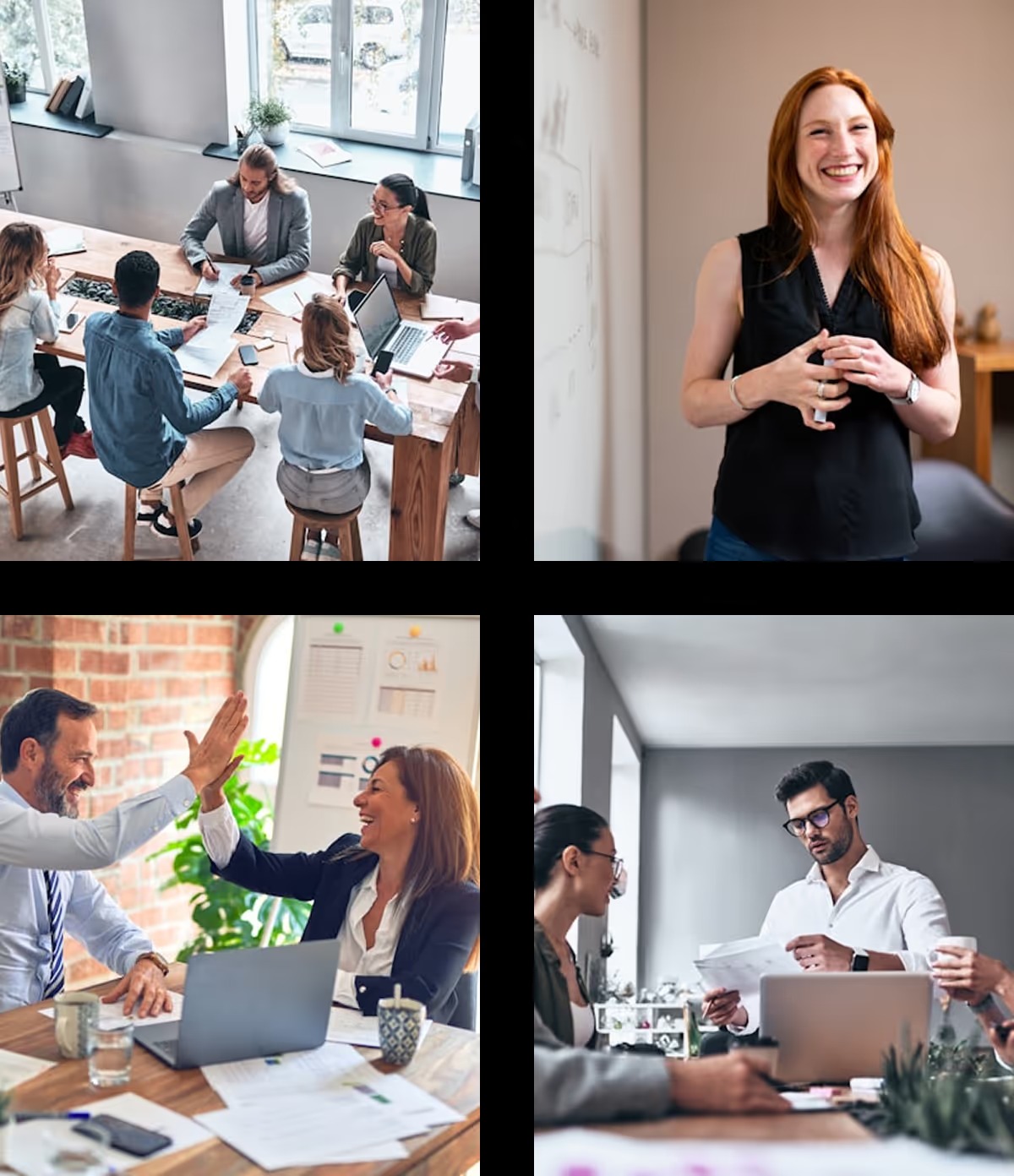Nextech careers collage showing colleagues collaborating and presenting in an office