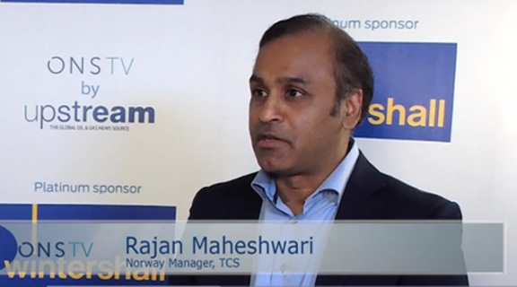 ONS TV promotional interview example featuring Rajan Maheshwari, identified on screen as Norway Manager at TCS