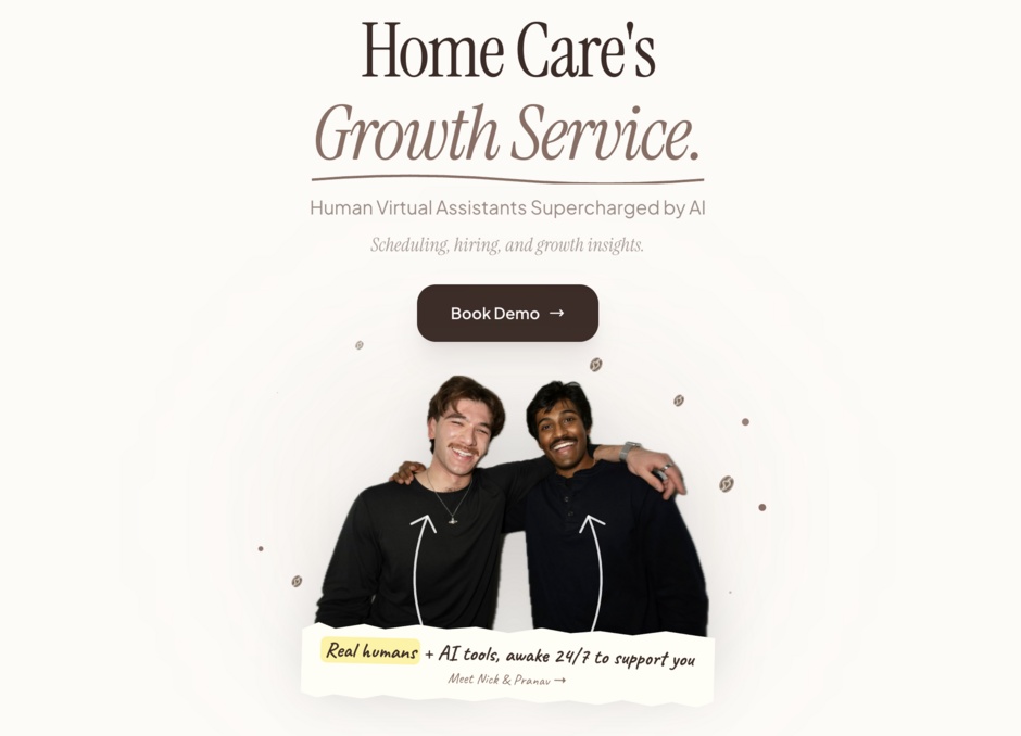 MochaCare launch artwork with Nick Walker on the left and Pranav Uppiliappan on the right