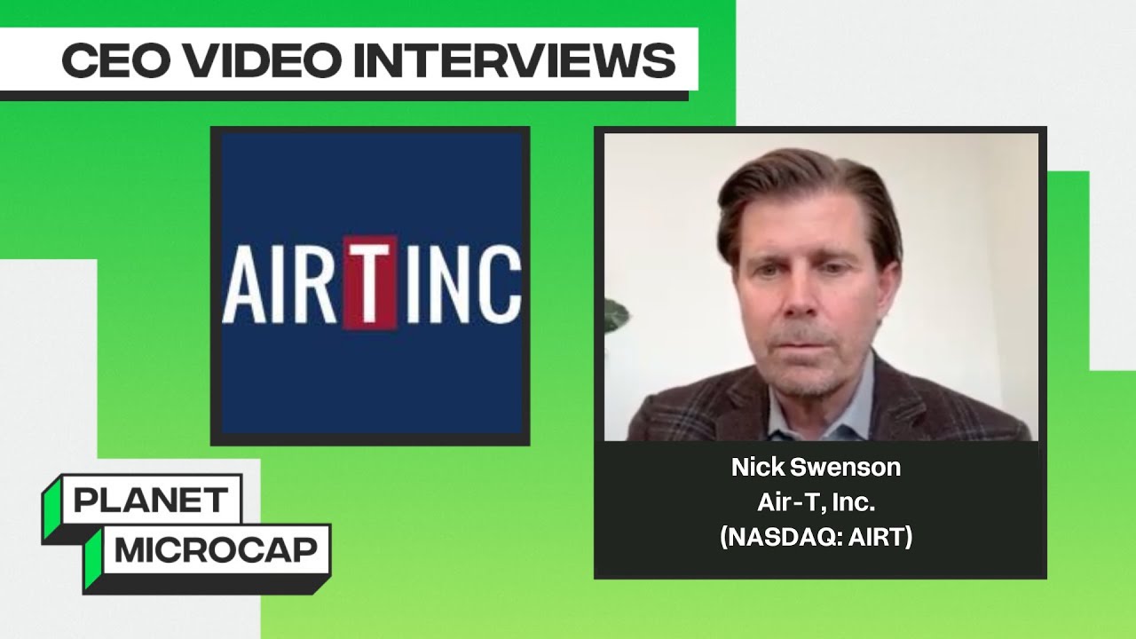 Planet MicroCap interview artwork showing Nick Swenson speaking on video
