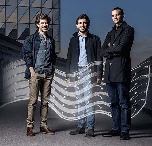Neurosoft Bioelectronics co-founders Florian Fallegger, Nicolas Vachicouras and Ludovic Serex together
