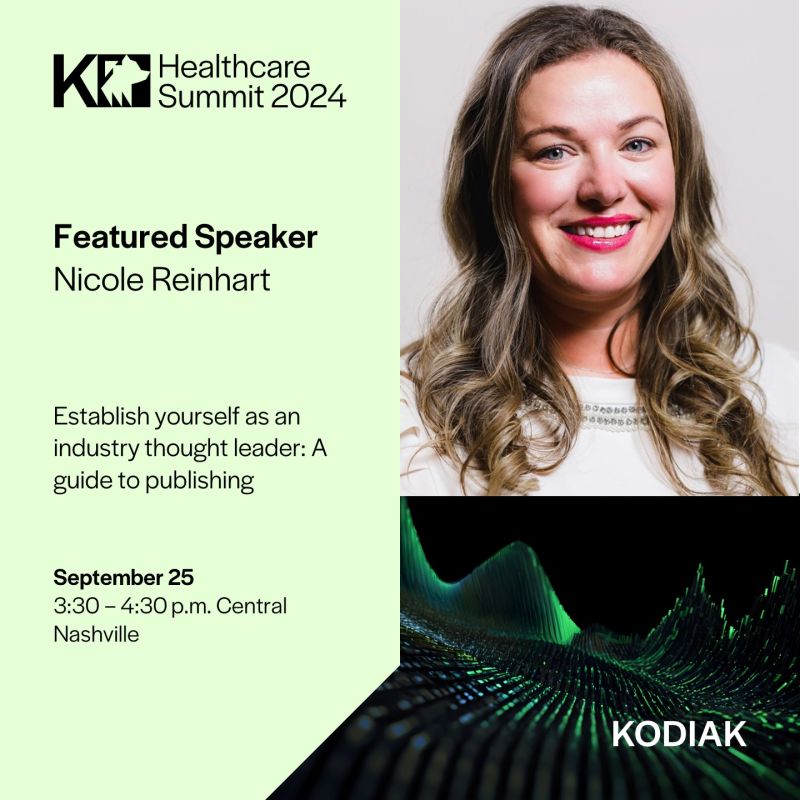 Nicole Reinhart featured as a speaker at the 2024 Kodiak Healthcare Summit