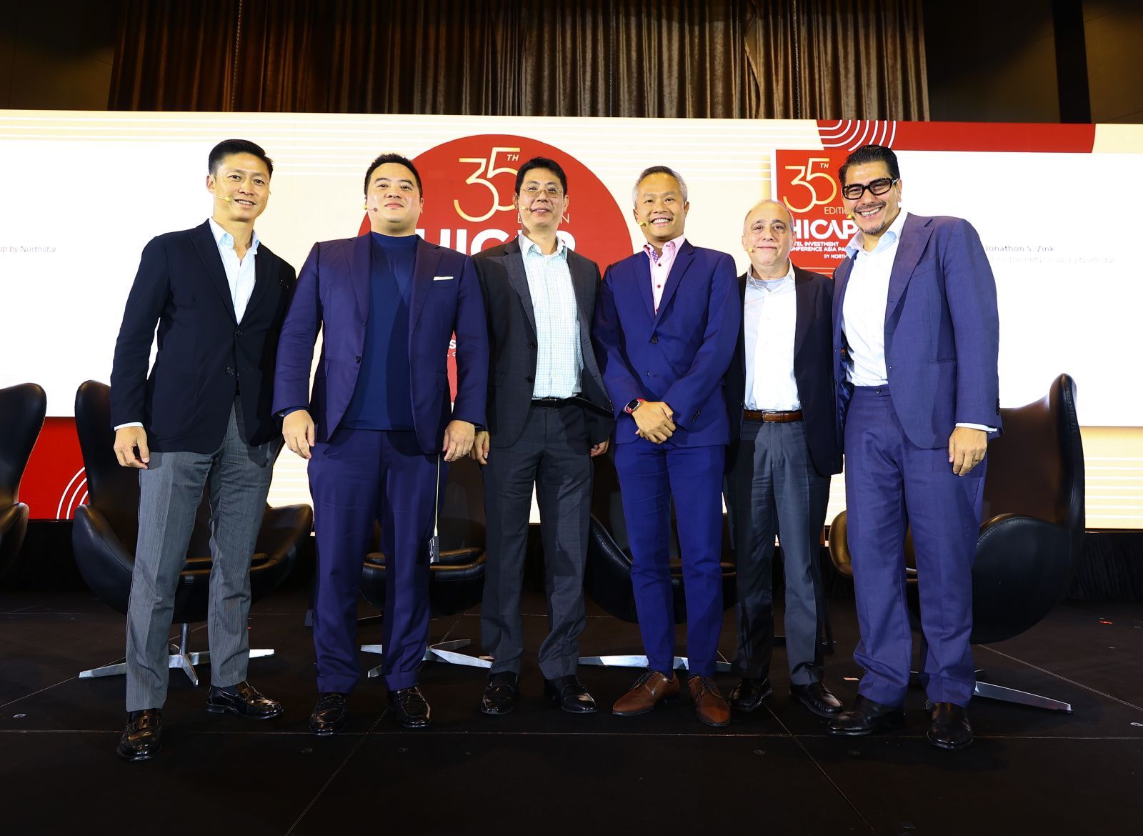 Six hotel investment professionals at HICAP 2025, with Nihat Ercan at the far right