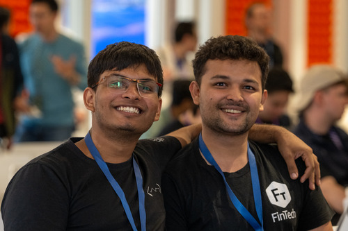 Shivesh Gupta and Nikhil Tiwari together at a startup event