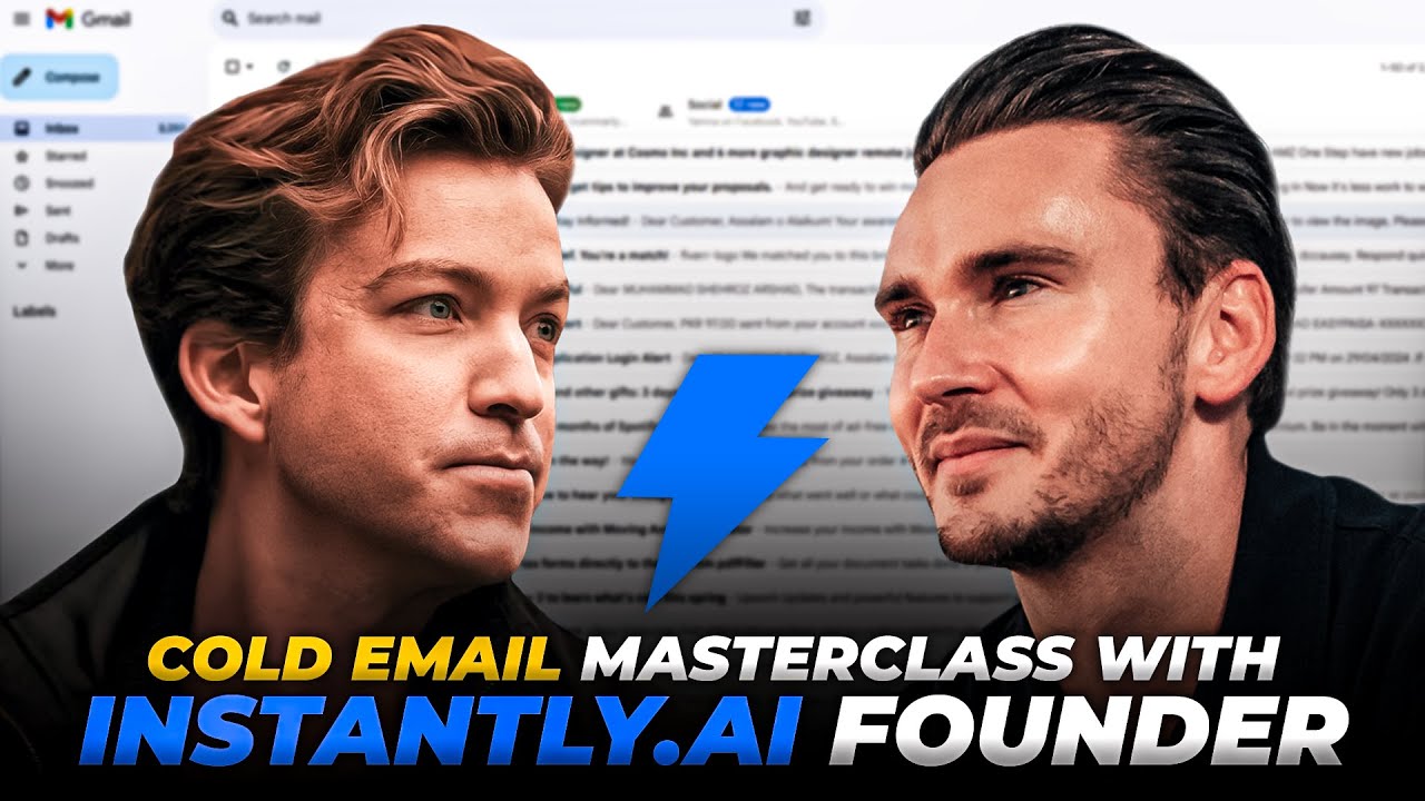 Promotional artwork for the Cold Email Masterclass, showing Nils Schneider on the left and host James Blackwell on the right