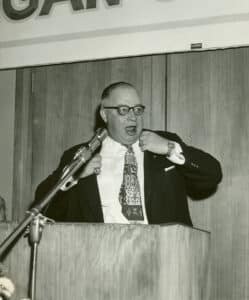 Founder H. Roe Bartle speaking