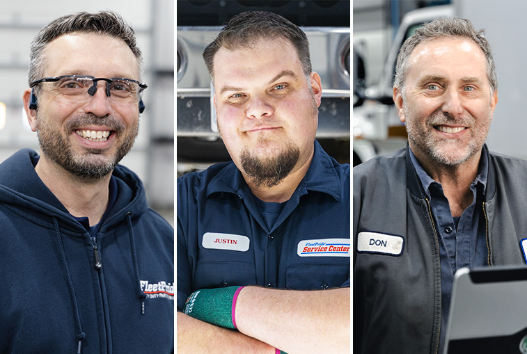 FleetPride employees pictured at their service facility