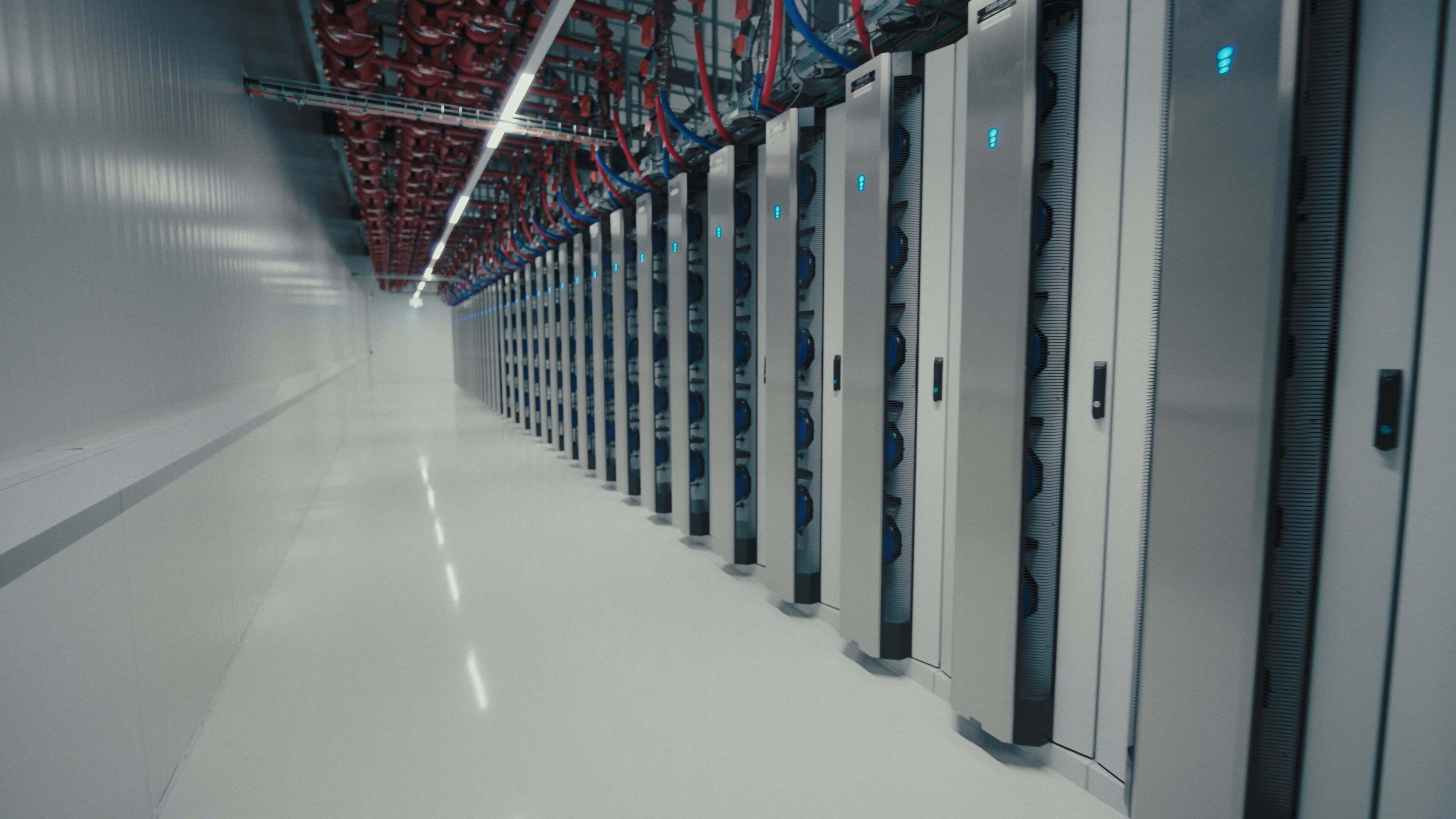 Rows of server racks in company-published Ardent data center imagery
