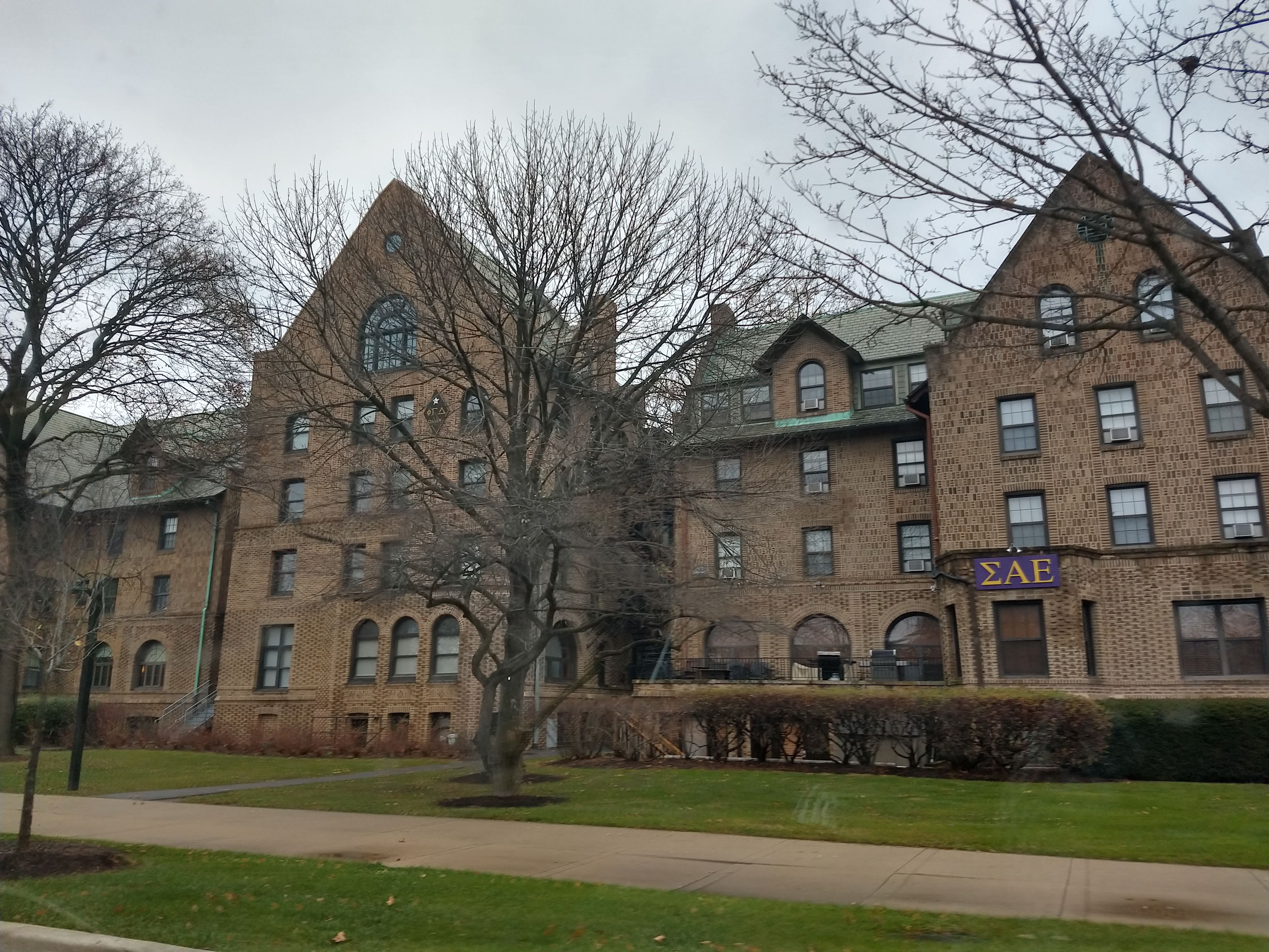 Northwestern University's Evanston campus beside Lake Michigan
