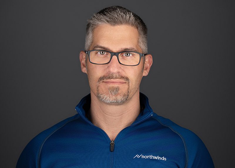 NorthWinds president Rob Sanchez wearing a company pullover
