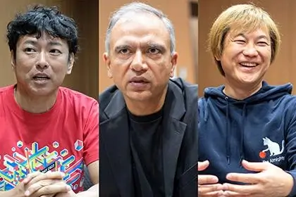 Rosen Sharma in the center, with NTT DOCOMO Ventures and NTT QONOQ interview participants