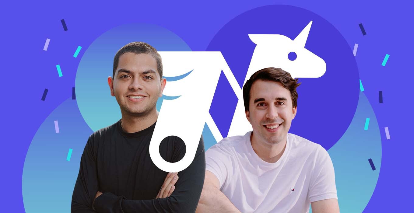 Nowports co-founders Alfonso de los Ríos and Maximiliano Casal in the company’s 2022 funding-announcement artwork