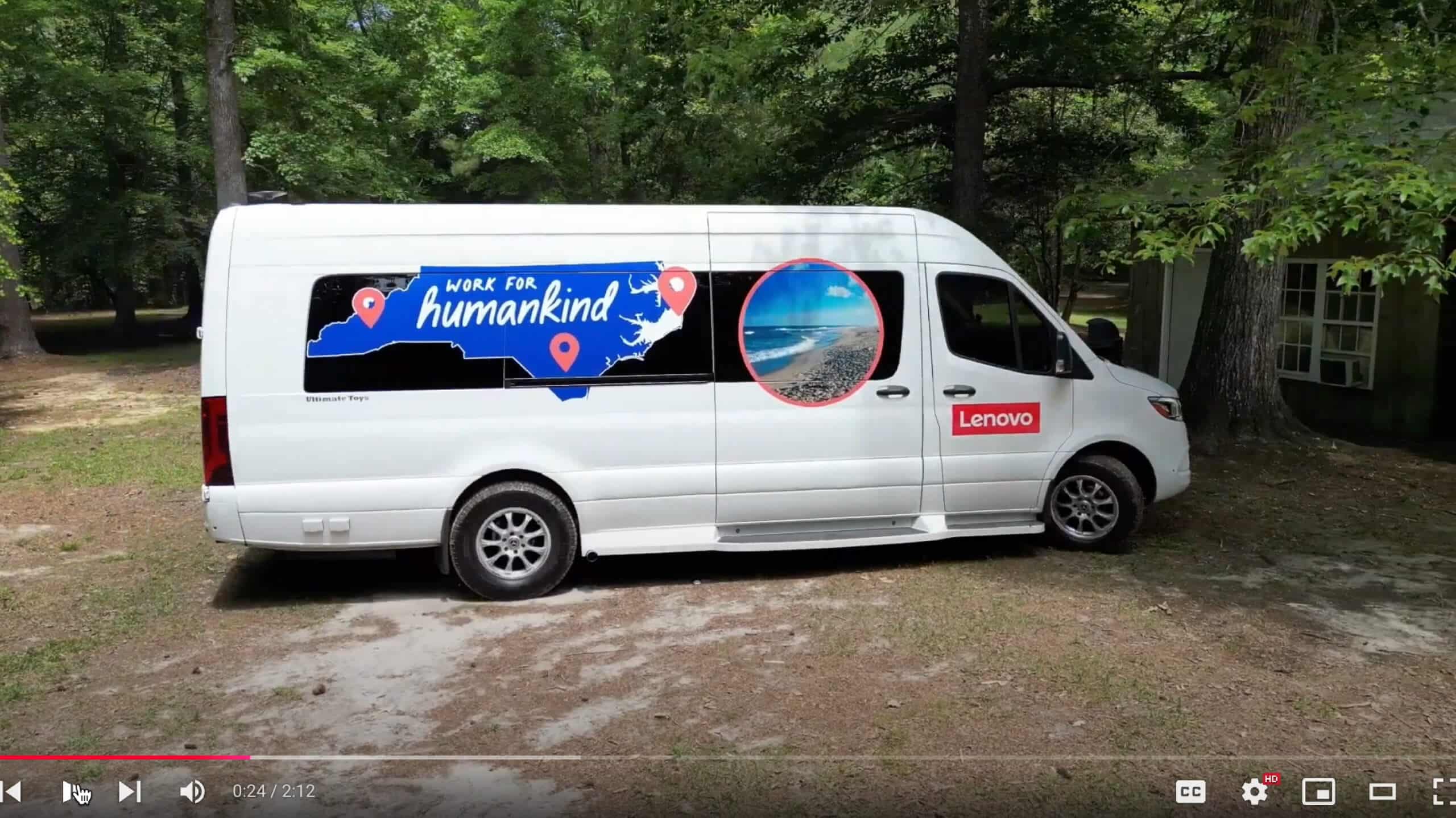 Participants in Lenovo's Work For Humankind project outdoors in North Carolina