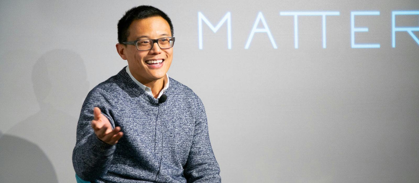 Nuna co-founder David Chen speaking at a MATTER event