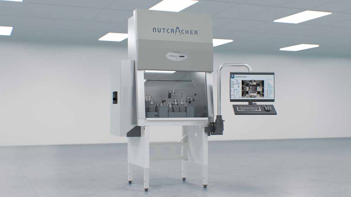 Nutcracker Therapeutics NMU-Symphony manufacturing machine in a laboratory
