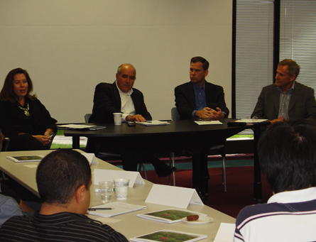 A discussion with company leaders during Rider University’s 2010 visit to Firmenich