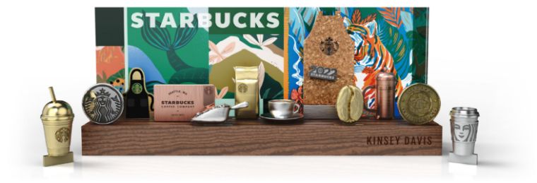 A Starbucks Careerscape made by O.C. Tanner with collectible coffee-themed symbols