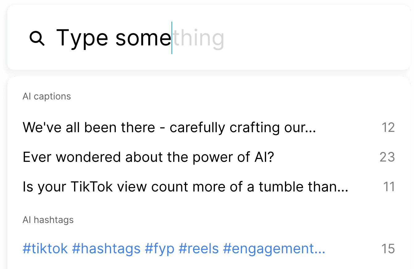 Ocoya interface showing AI caption and hashtag suggestions