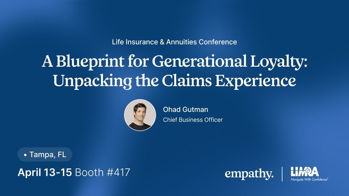 Conference graphic announcing Ohad Gutman's 2026 LIMRA presentation, A Blueprint for Generational Loyalty