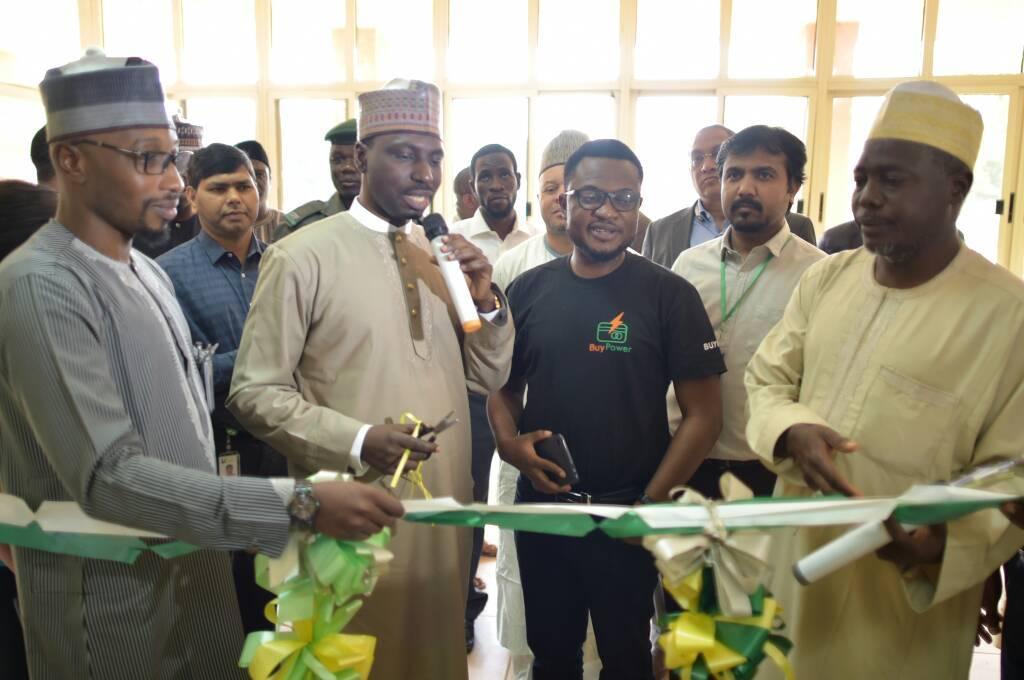 Ojima Ufaruna, wearing a black BuyPower T-shirt, at Kaduna Electric’s online payment launch in 2017