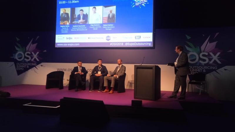 Service Provider Panel at the 2018 OSX event at London ExCeL, where Oleg Nesterov participated