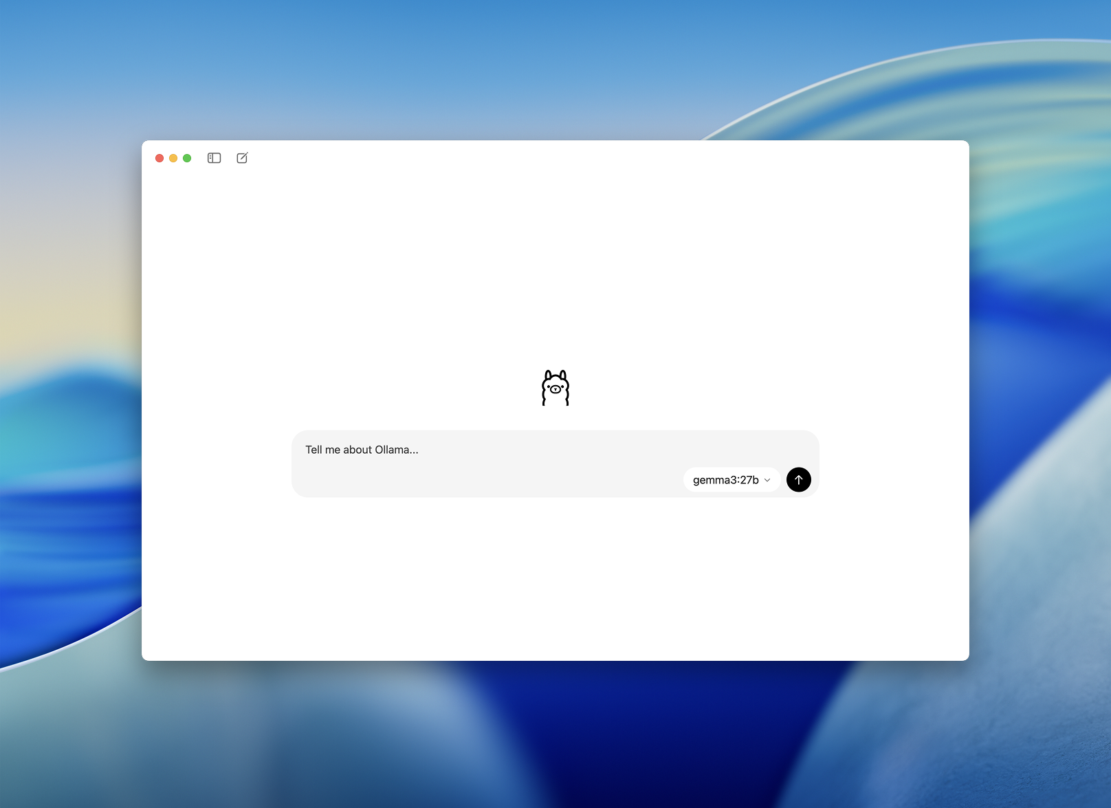 Official Ollama desktop chat application screenshot