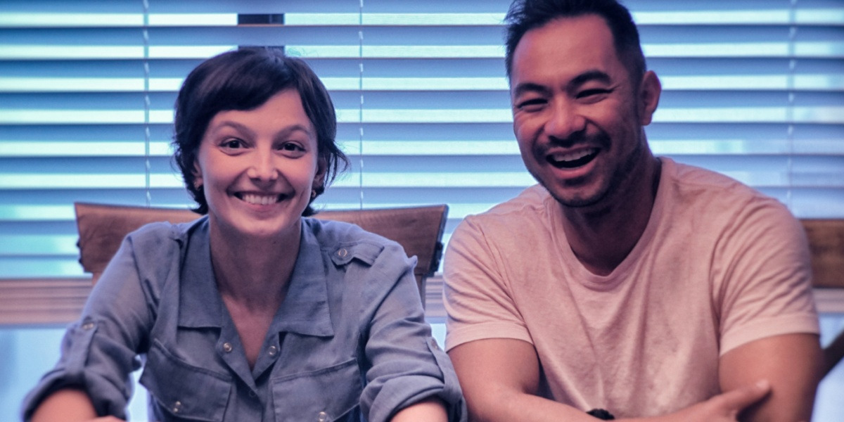 Sanlo co-founders Olya Caliujnaia and William Liu smiling together