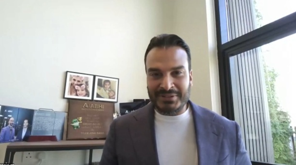 Omair Ansari speaking during a remote interview published by VEF in June 2026