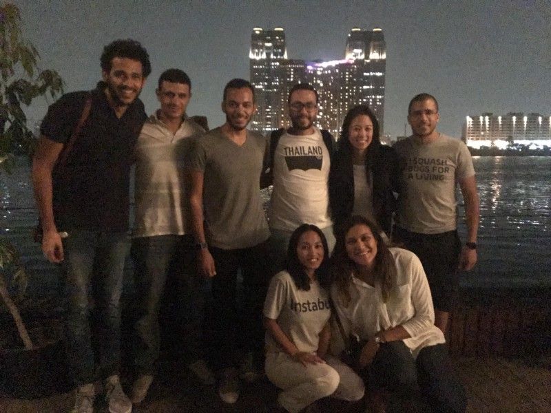 Elain Szu with members of the Instabug team, including Omar Gabr at the right