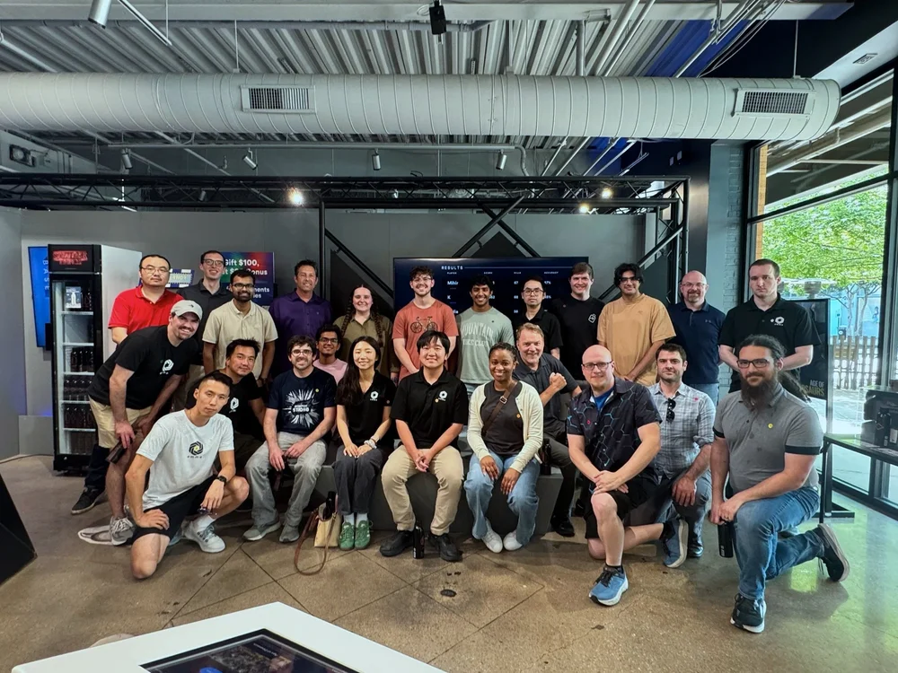 Ommo team posing together during a company outing
