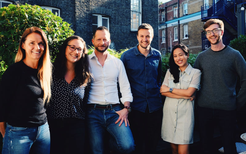 Six members of Omnipresent’s early team, photographed in 2020