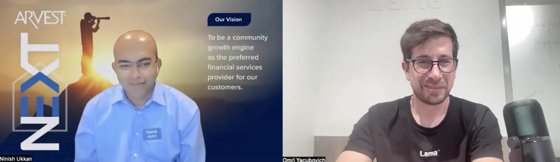 Arvest CTO Ninish Ukkan, left, and Omri Yacubovich, right, in a remote interview