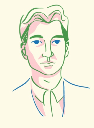 Illustrated portrait of co-founder Jake Harrington