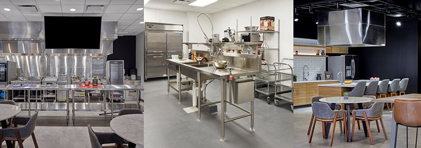 Commercial cooking equipment and residential filming kitchen in the ONE Gas Education and Training Area