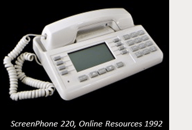 Online Resources ScreenPhone, a desktop telephone with a built-in display and banking controls