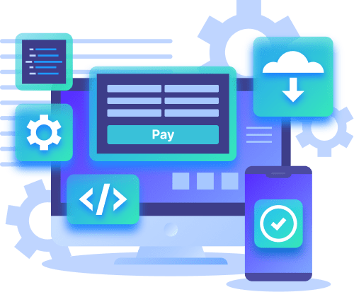 Company illustration showing its embedded payment interface