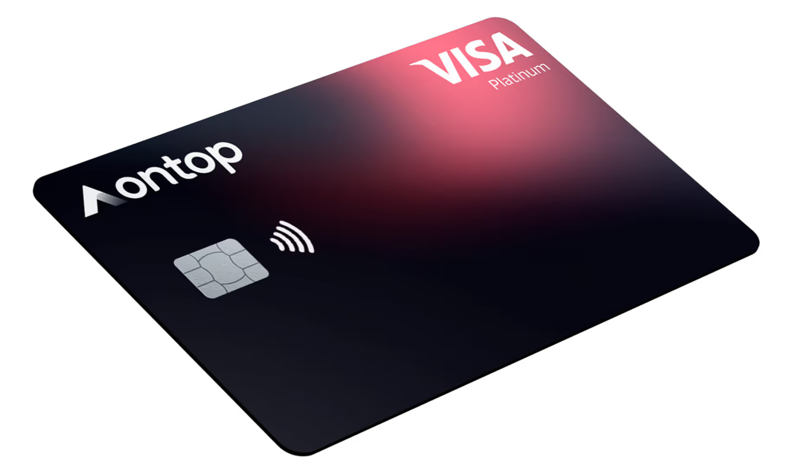 Ontop physical payment card shown with the company's digital financial product interface