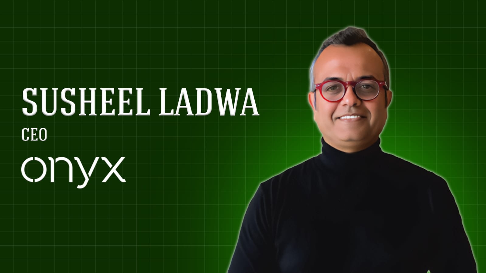 Onyx CEO Susheel Ladwa in artwork for his HealthBiz Talk interview