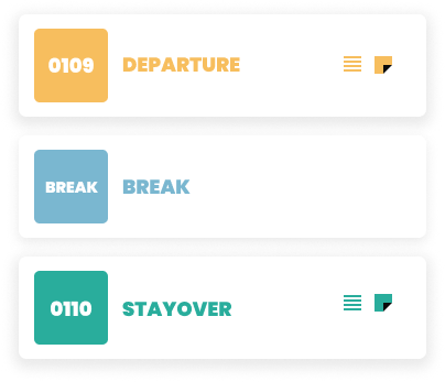 Optii’s housekeeping interface illustration showing departure, break, and stayover assignments