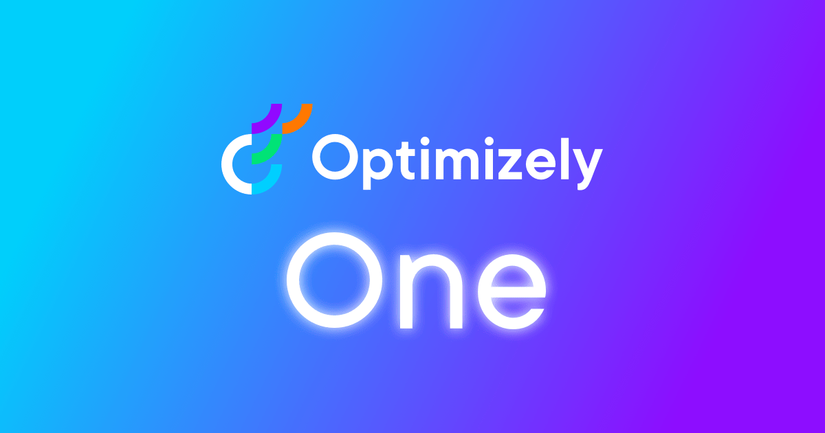 Official Optimizely One graphic on a blue-to-purple gradient