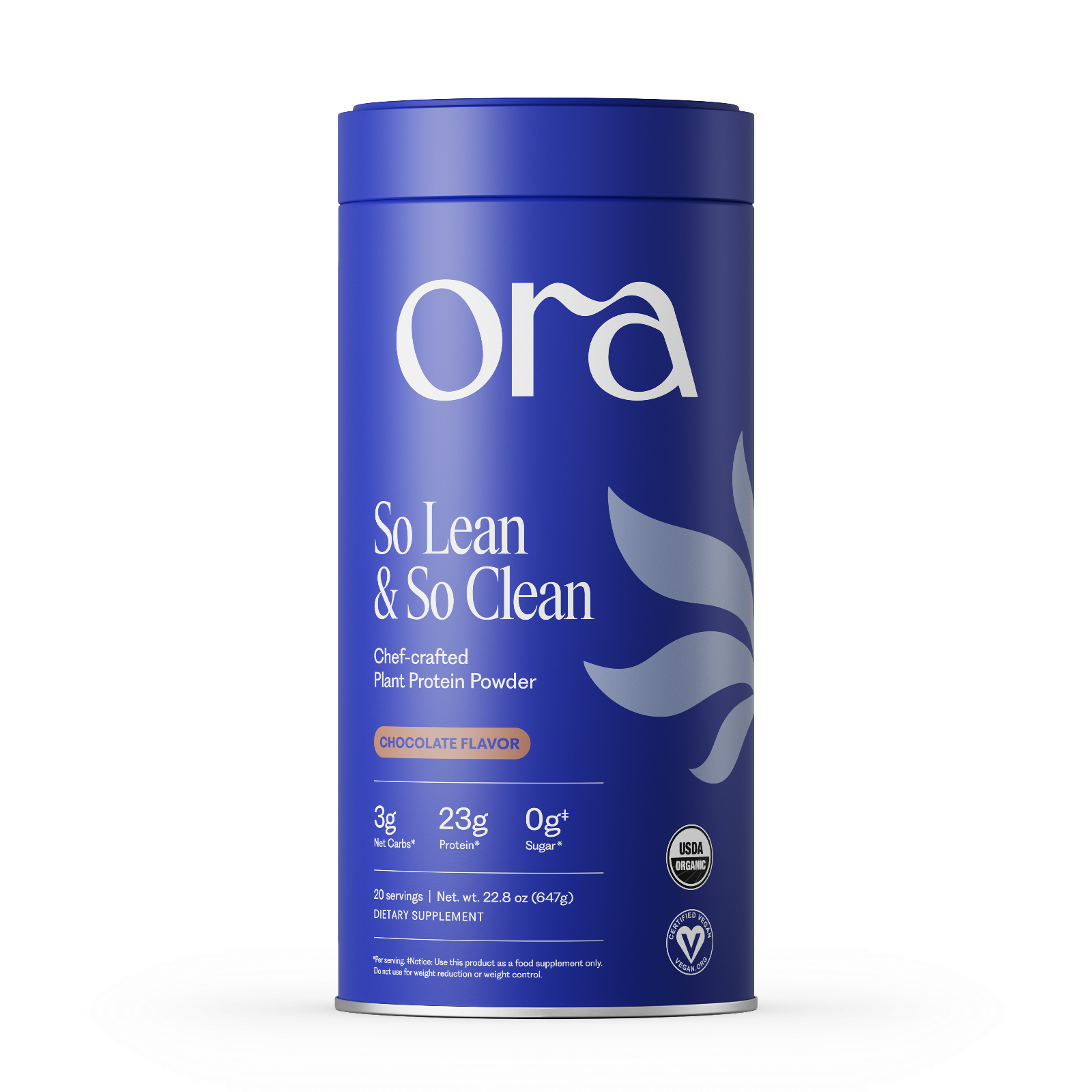 Ora Organic So Lean & So Clean plant protein powder tin
