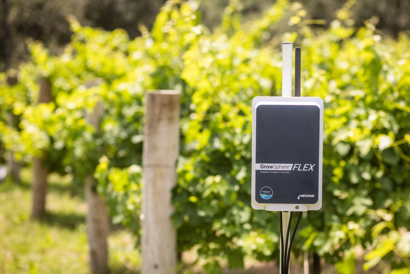 GrowSphere FLEX irrigation controller presented in Netafim’s product launch photograph