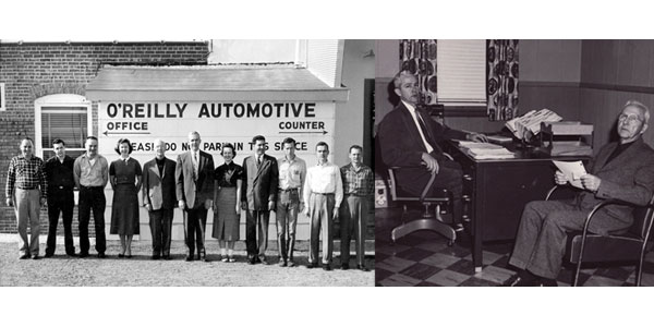 Archival photographs of O’Reilly’s original team and its father-and-son founders