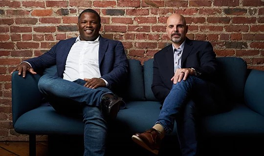 Ossium Health co-founders Kevin Caldwell and Erik Woods seated together