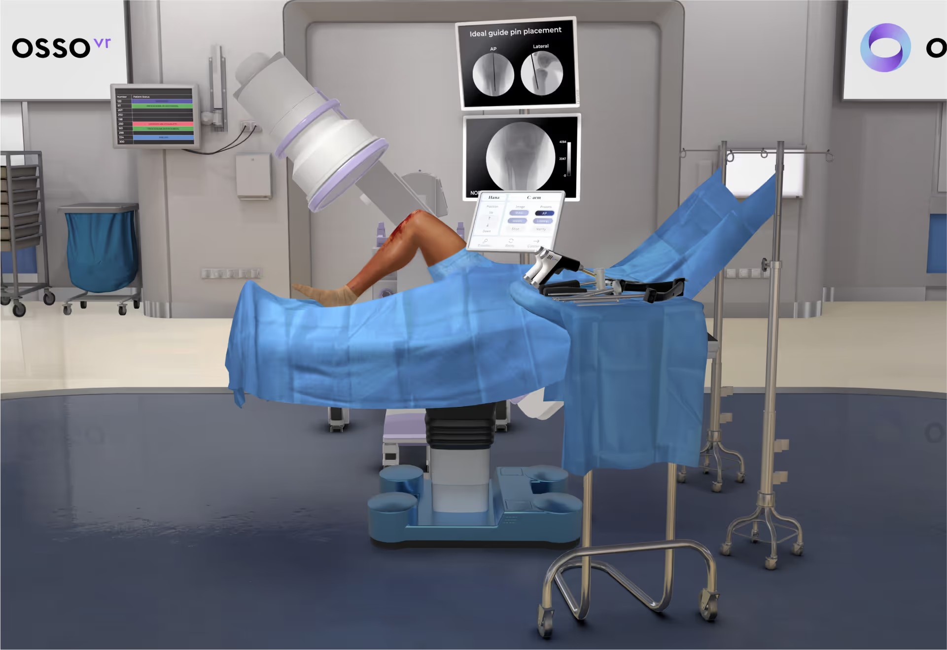 An orthopedic surgical simulation in Osso Academy